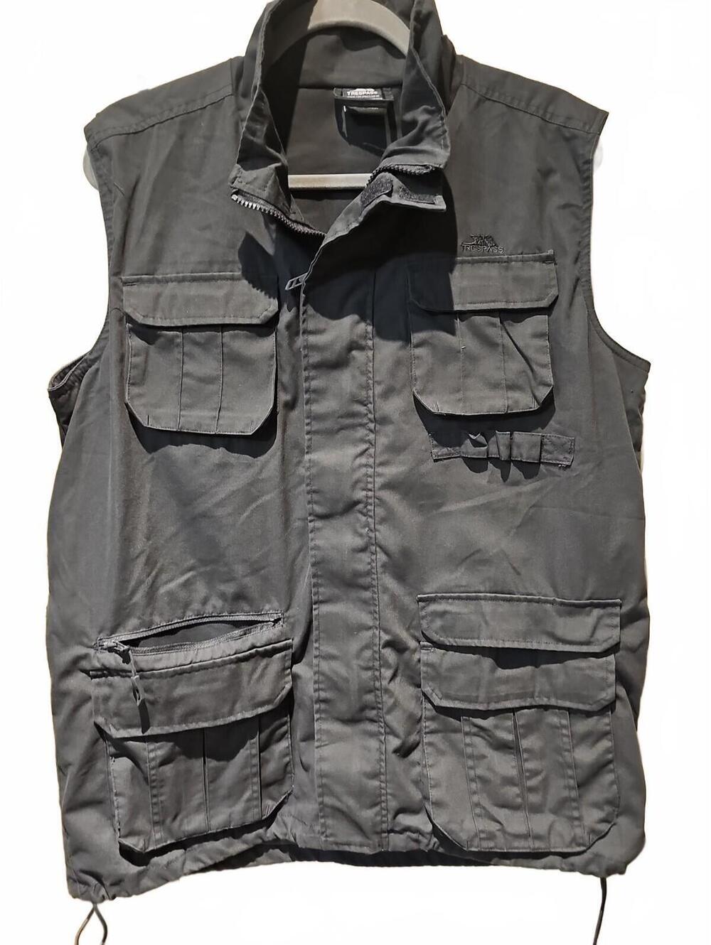 Trespass Multi Pocket Zip Up Military Fishing Hunting Utility Tactical Vest M